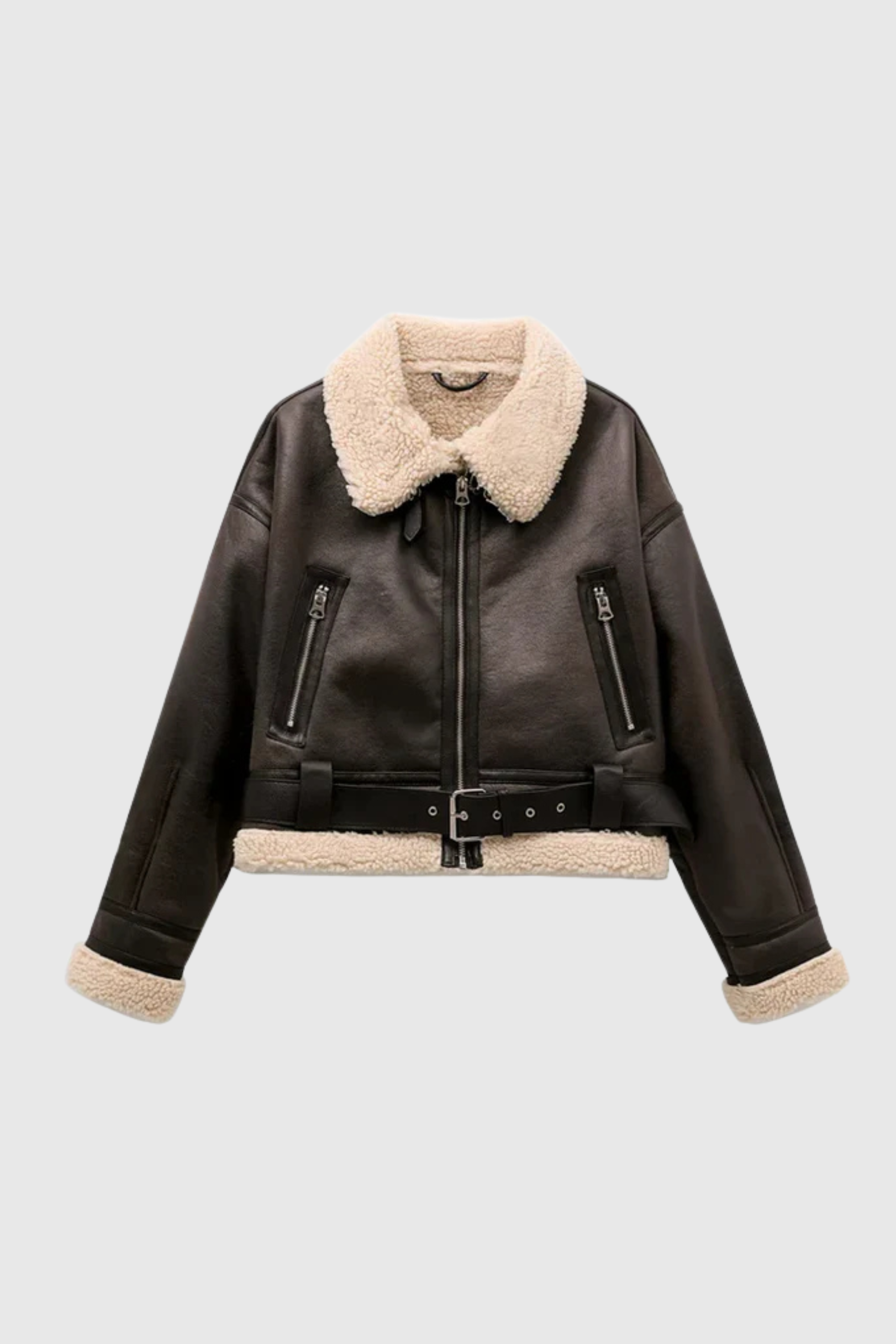 DAMES FAUX SHEARLING JAS