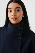 Dames peacoat met col