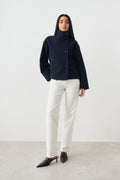 Dames peacoat met col