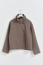 Dames peacoat met col