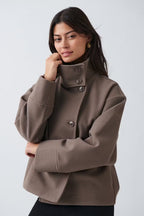 Dames peacoat met col