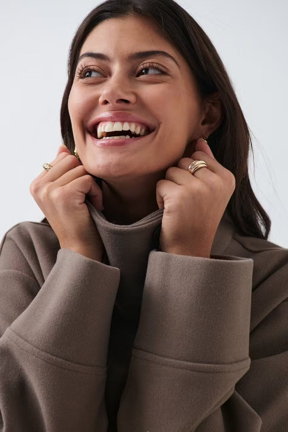 Dames peacoat met col