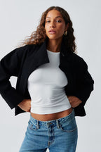 Dames peacoat met col