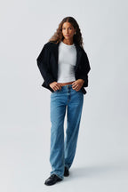 Dames peacoat met col