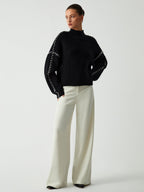 Focus Oversized Trui met Opstaande Kraag