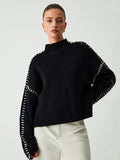 Focus Oversized Trui met Opstaande Kraag