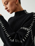 Focus Oversized Trui met Opstaande Kraag