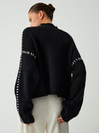 Focus Oversized Trui met Opstaande Kraag
