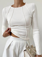 Basic Longsleeve met Bies