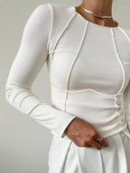 Basic Longsleeve met Bies