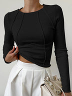 Basic Longsleeve met Bies