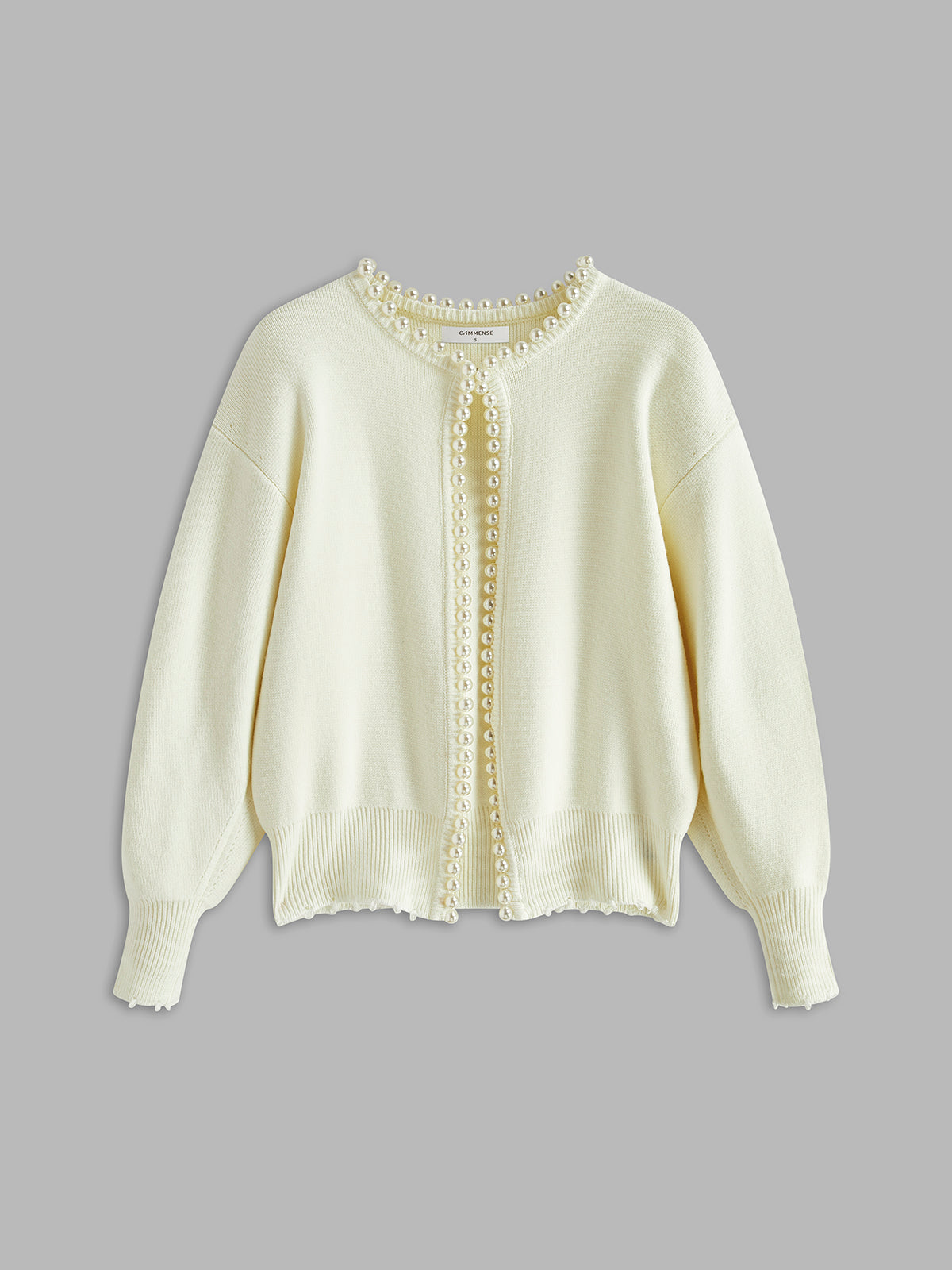 Vest met Parelranden en Rafelrand