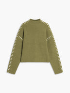 Focus Oversized Trui met Opstaande Kraag