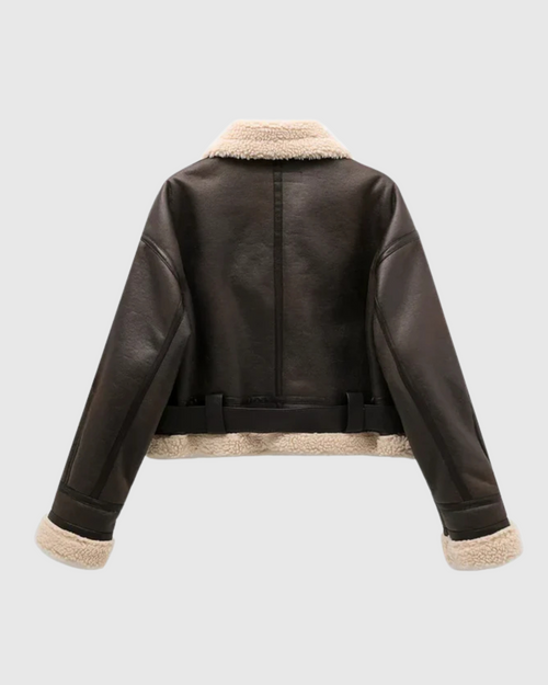 Dames faux shearling jas